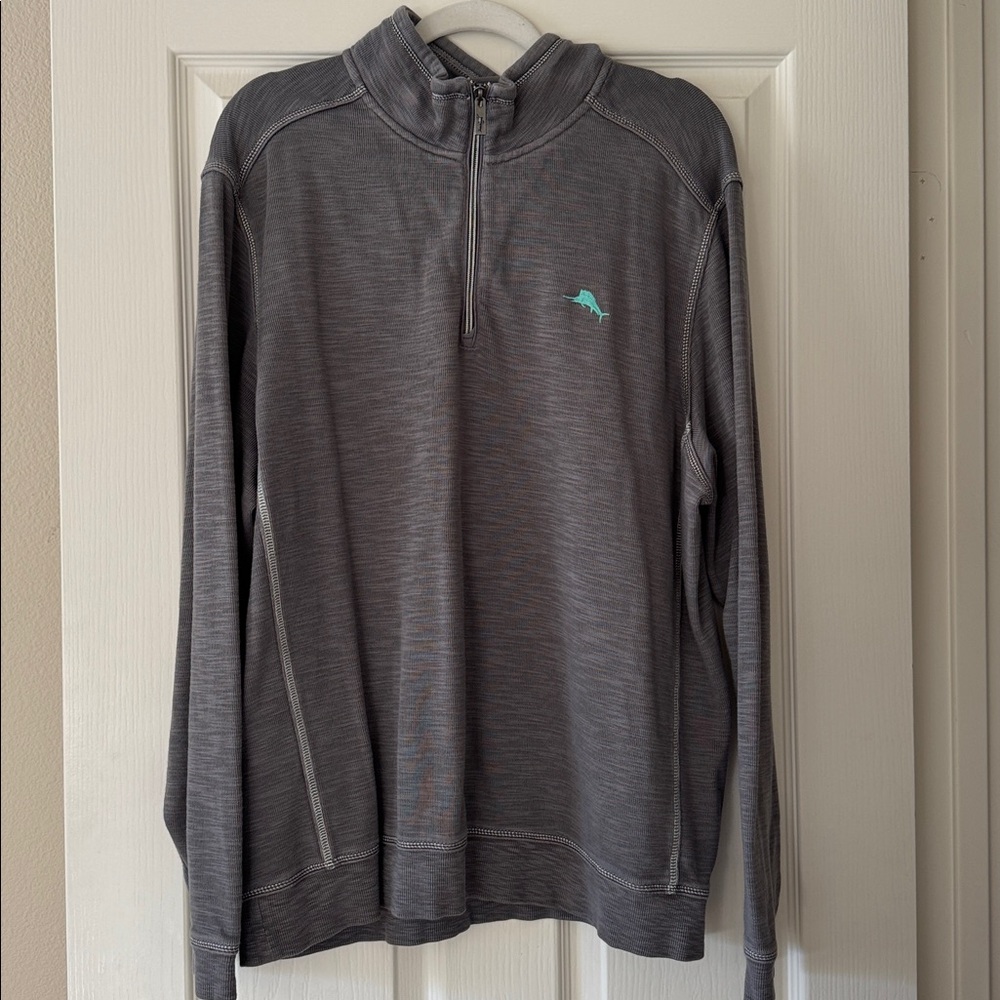Tommy Bahama gray 3/4 zip pullover